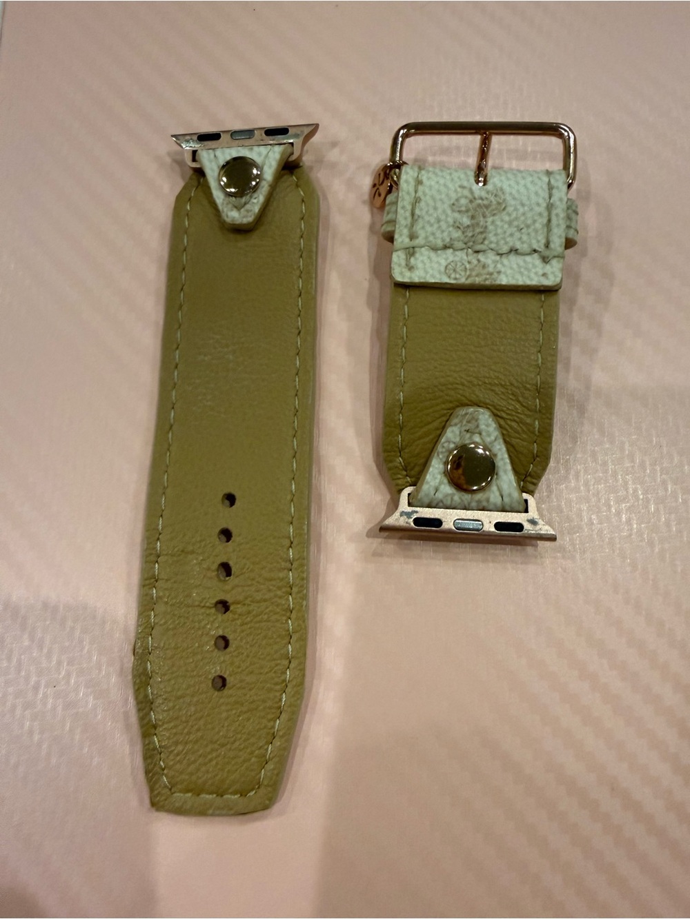 Coach Cream Leather Apple Watch Band with Carriage Print - Picture 5 of 6